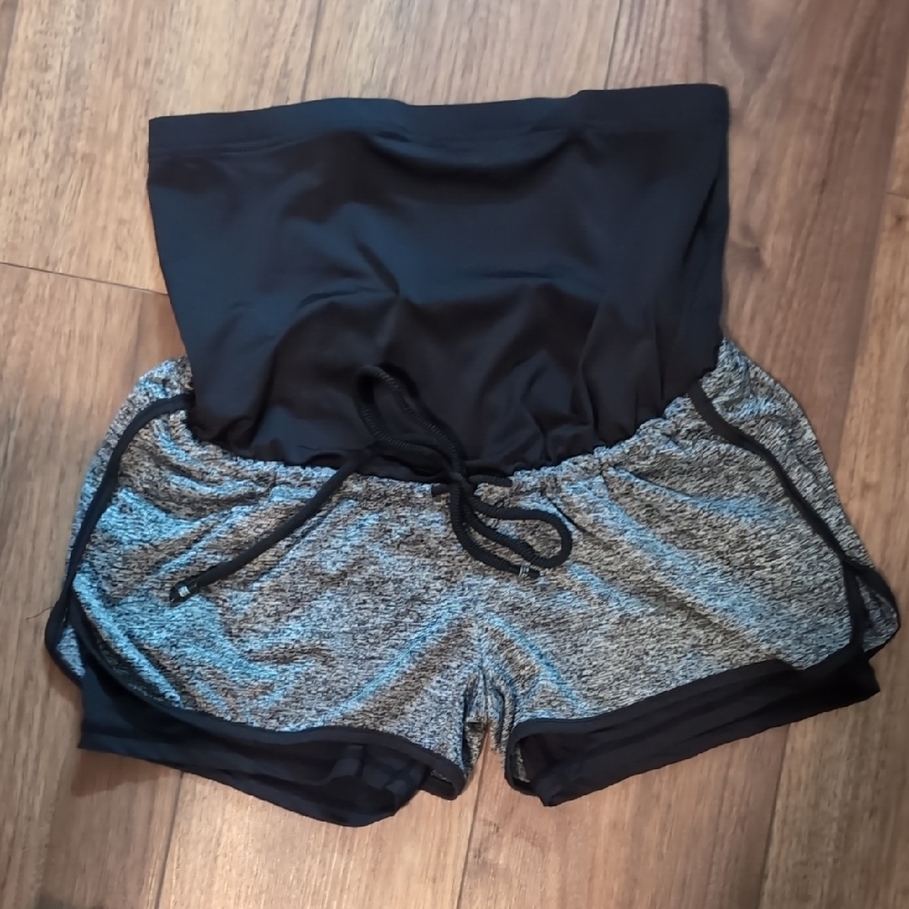 Women's Black and Gray Shorts
